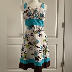 Taboo Women’s Cotton/Spandex Retro Floral Sleeveless Dress Size Medium